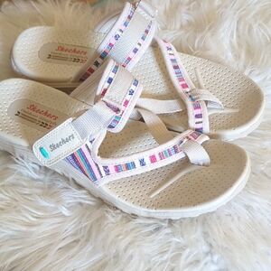 Skechers Beige Sandals with Colorful Straps